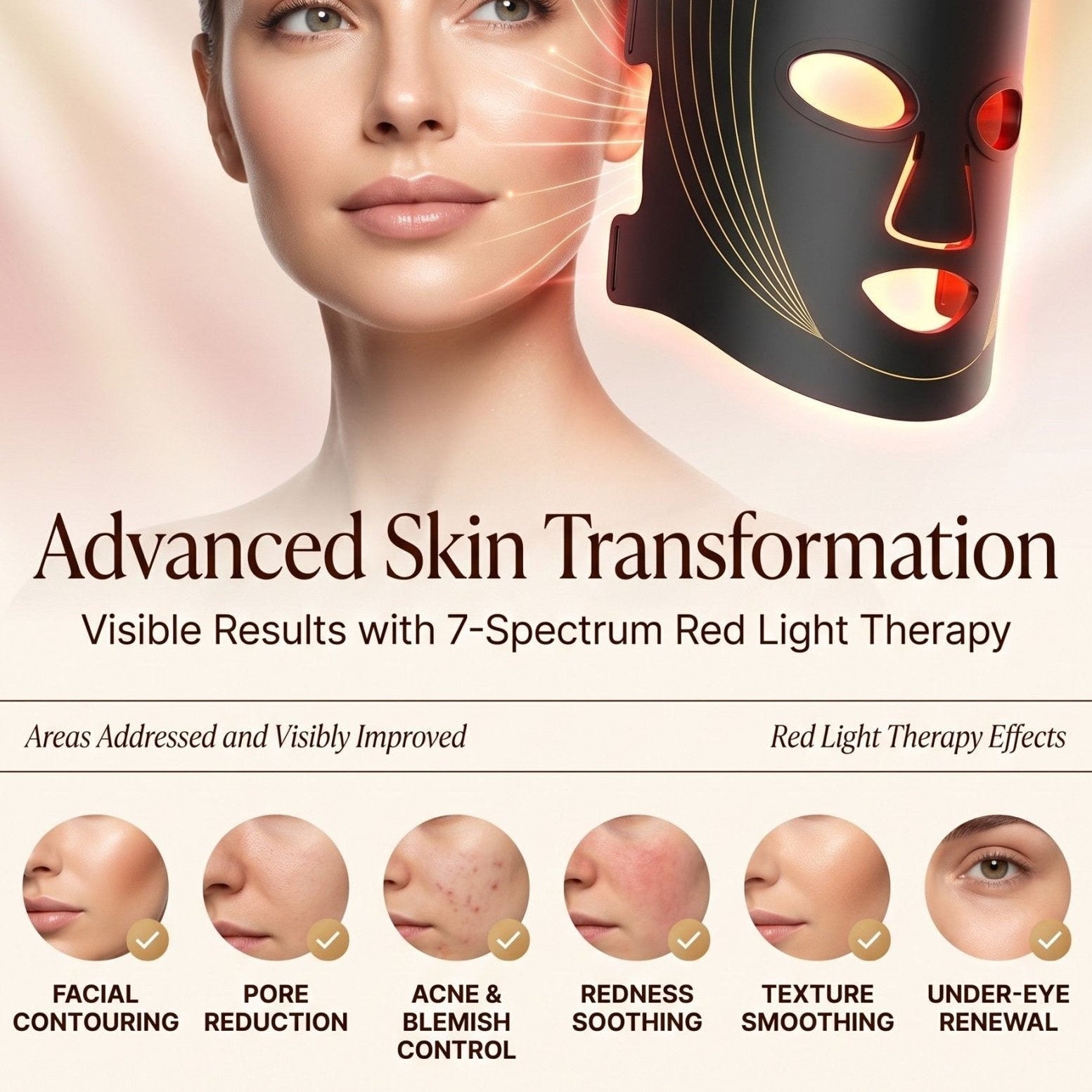 Lumina LED Face Mask — 7 - Spectrum Red Light Therapy Device - AwakenRefreshed